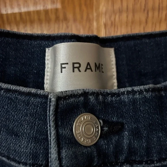 Frame Le Slim Palazzo Denim Deep Blue Flare Jeans - Picture 2 of 7